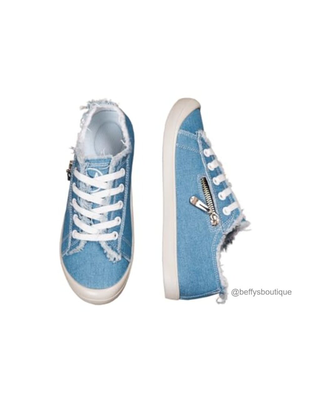 Canvas Fashion Sneakers with Arch Support and Side Zipper